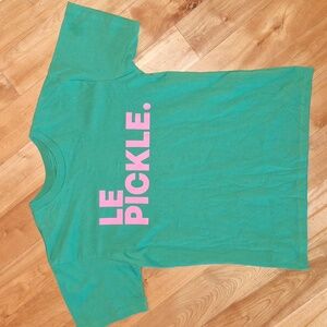 Le Surf 'Le Pickle.' Cotton Short Sleeve Tee Green & Pink Size XXS